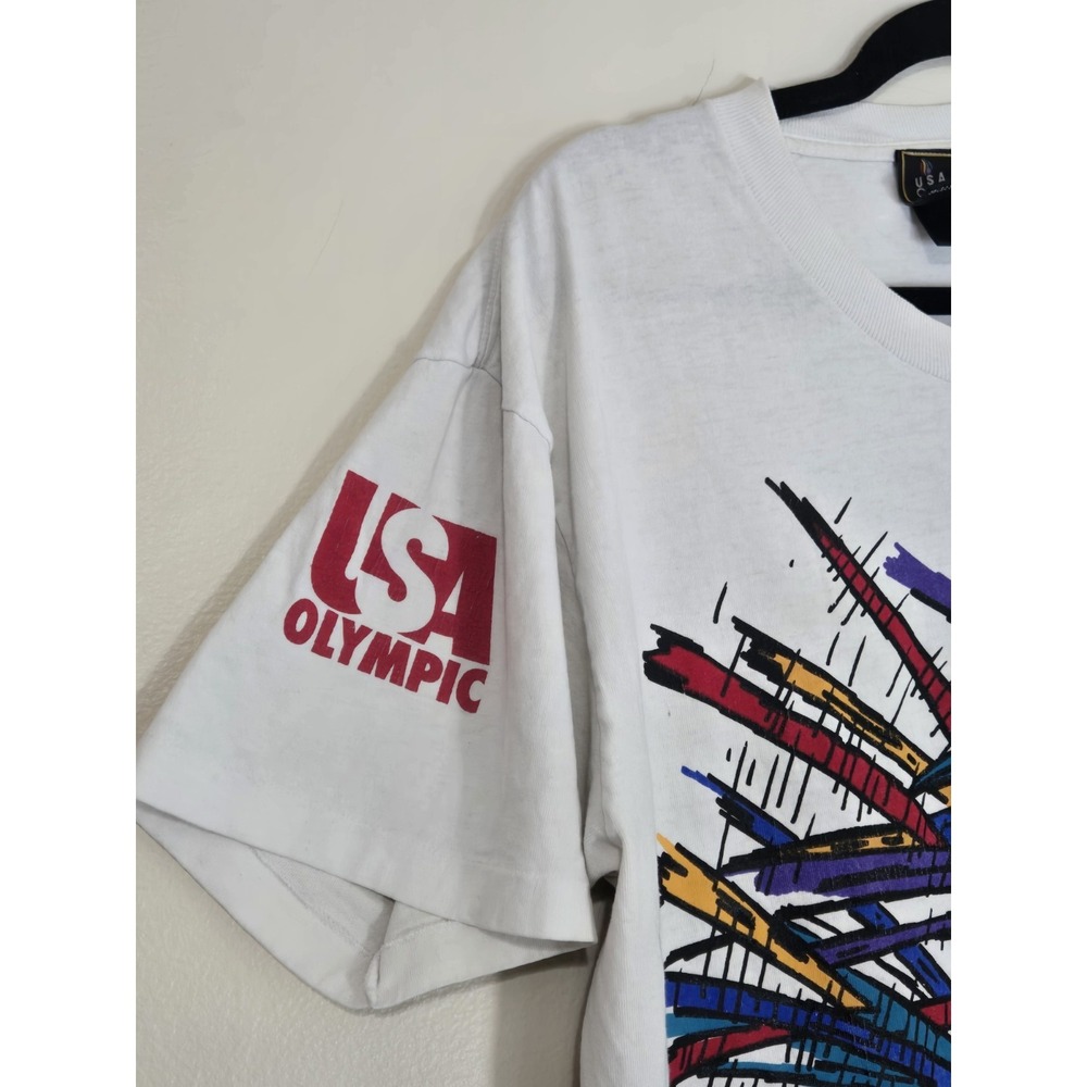 VTG Rare 1990s USA Olympics T-Shirt Medium Sports Athlectics Collectibles 90s - Picture 4 of 9